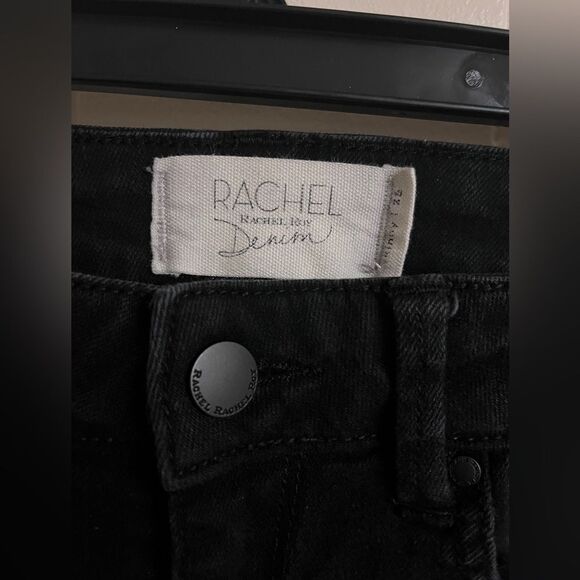 Rachel Roy Black Distressed Skinny Denim Jeans Stretch Ripped Pants Sz 0/25 - Picture 3 of 10